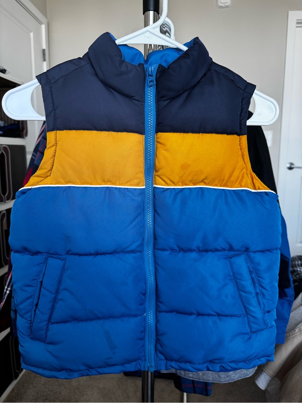 Crazy 8 Boys Colorblock Puffer Vest in Blue, Gold and Black